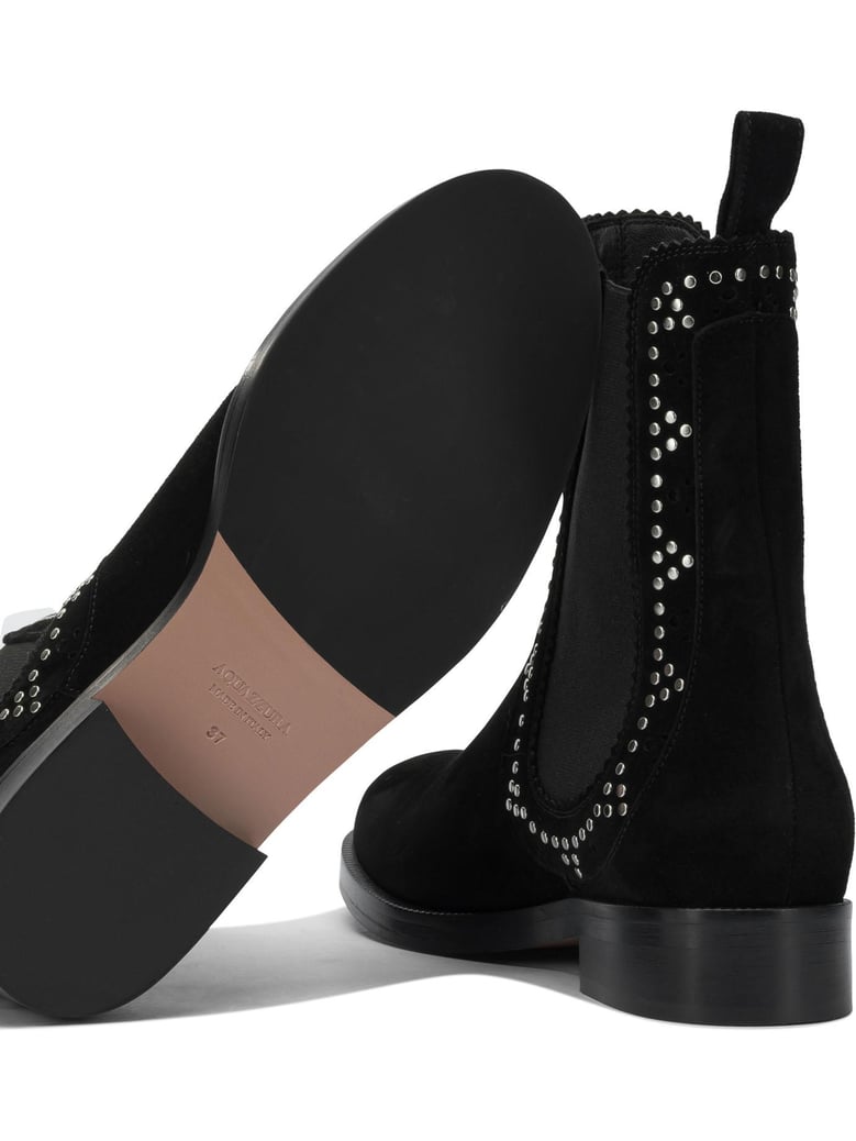 black suede blend ankle boots by Selfnex
