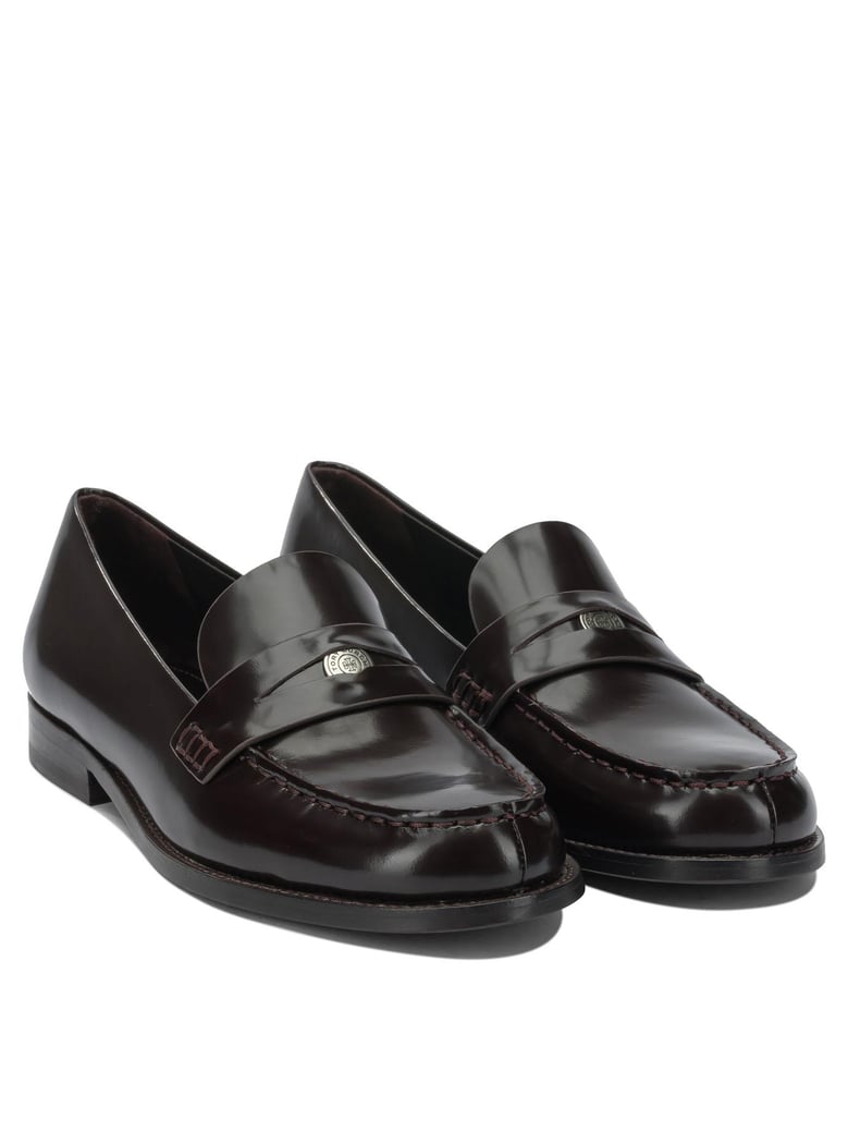 brown bovine leather loafers by Selfnex