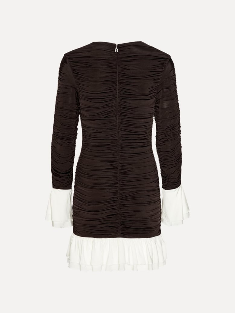 long-sleeved ruffled mini dress by Selfnex