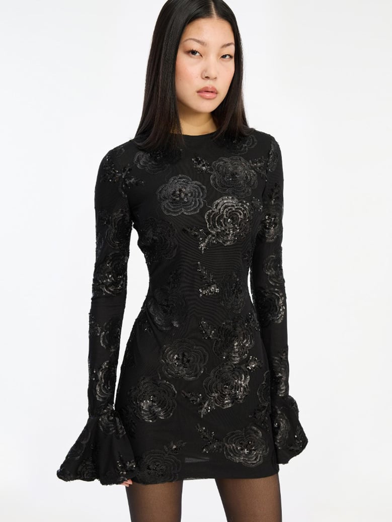 sequins ls mini dress by Selfnex