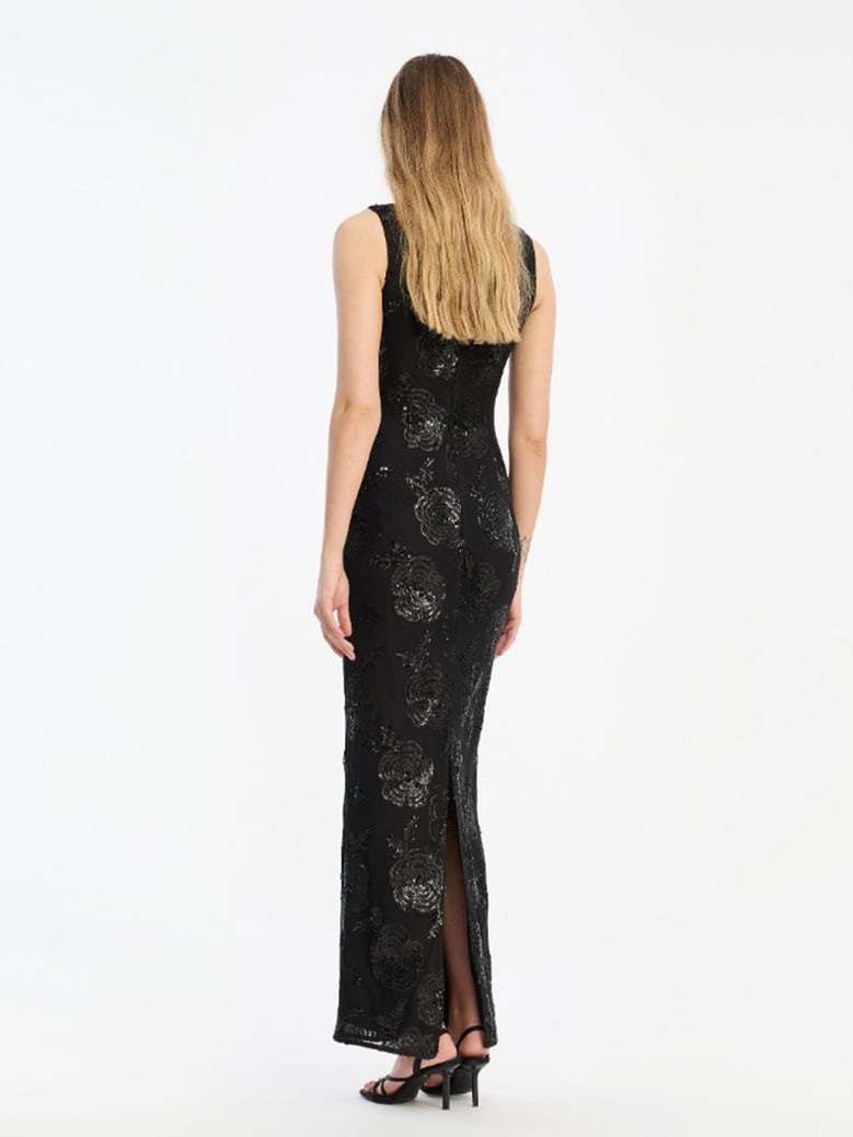 sequins fitted maxi dress by Selfnex