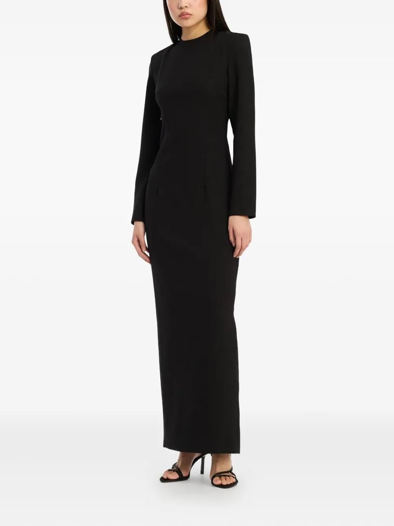 crepe open back dress by Selfnex