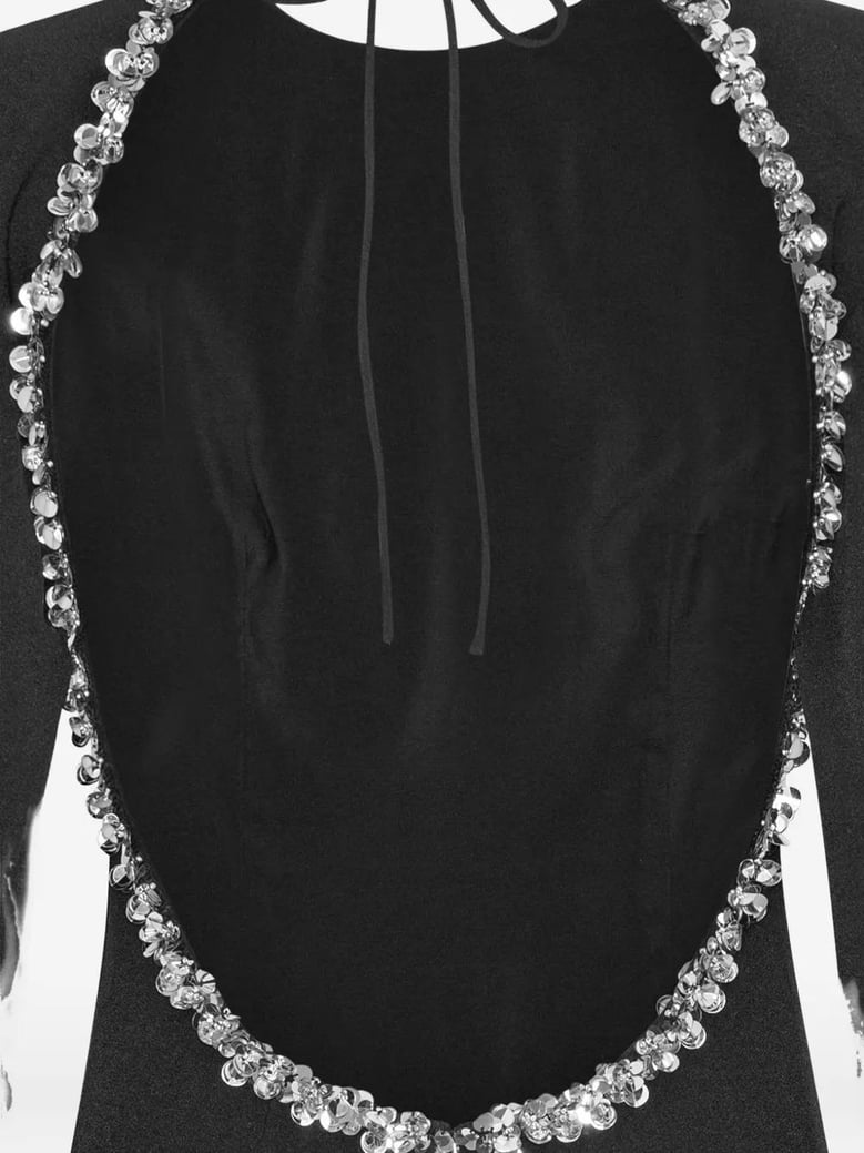 crepe open back dress by Selfnex