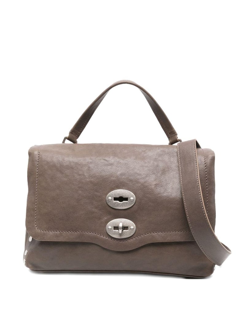 postina tabacco baby leather handbag by Selfnex
