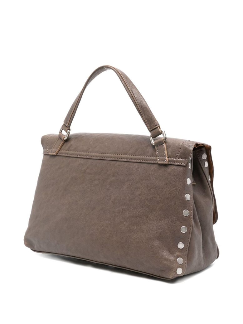 postina tabacco baby leather handbag by Selfnex