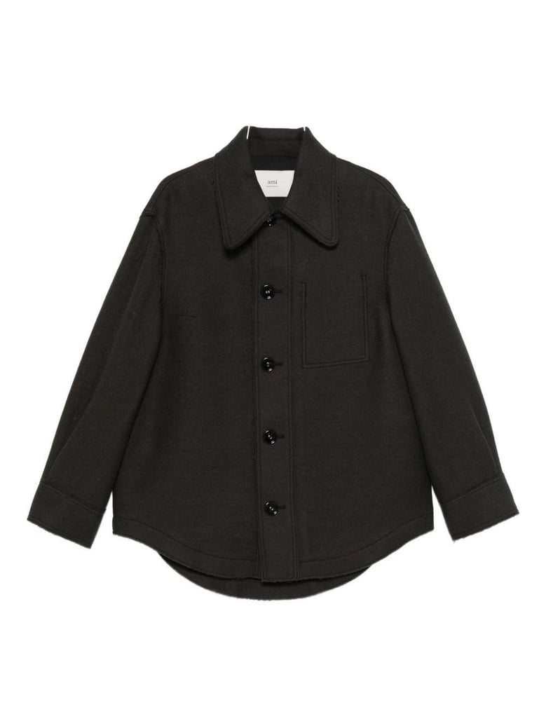 wool shirt jacket by Selfnex
