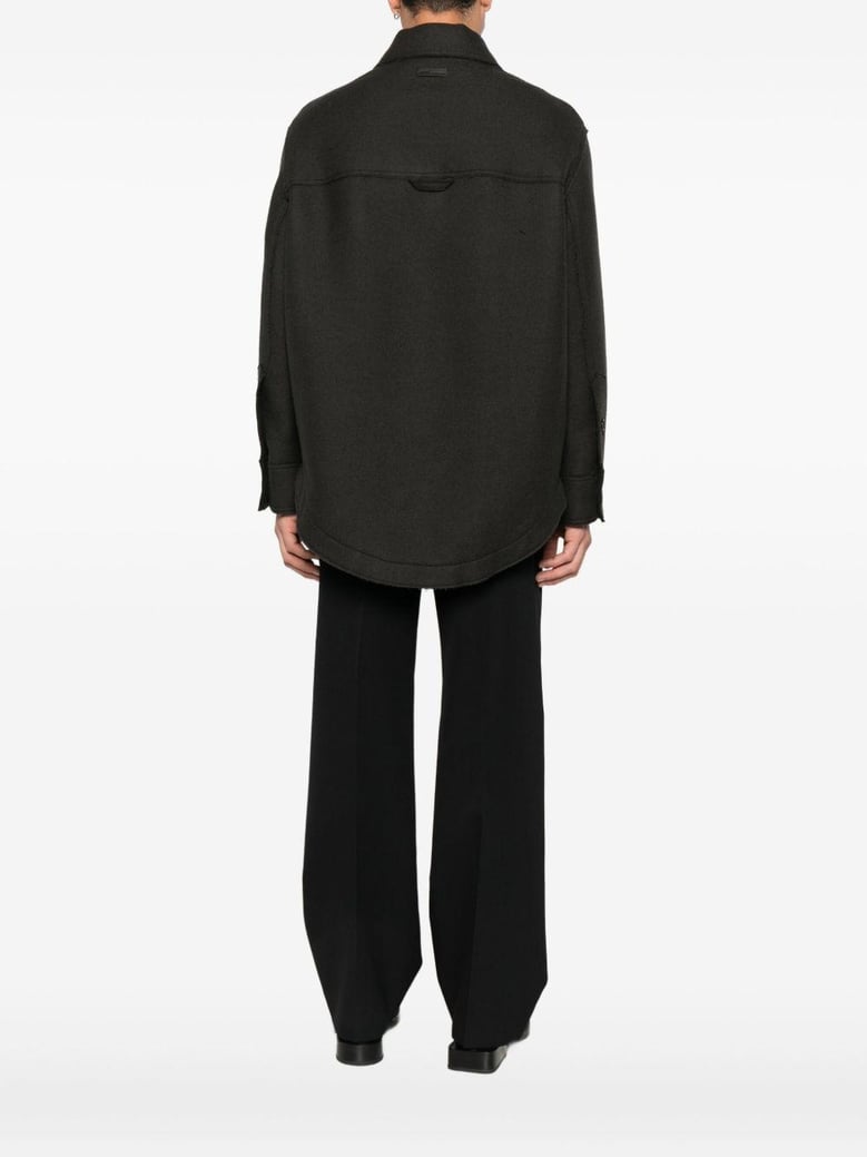 wool shirt jacket by Selfnex