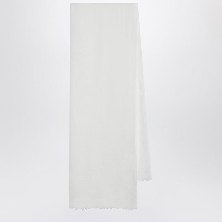 white silk and cashmereblend scarf by Selfnex