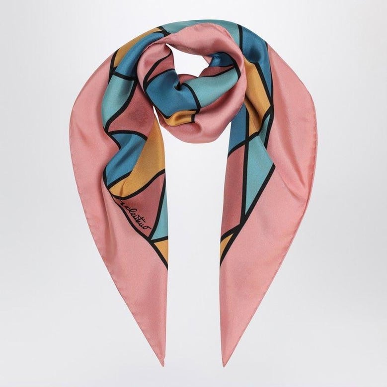 silk scarf with colorful diamond pattern by Selfnex