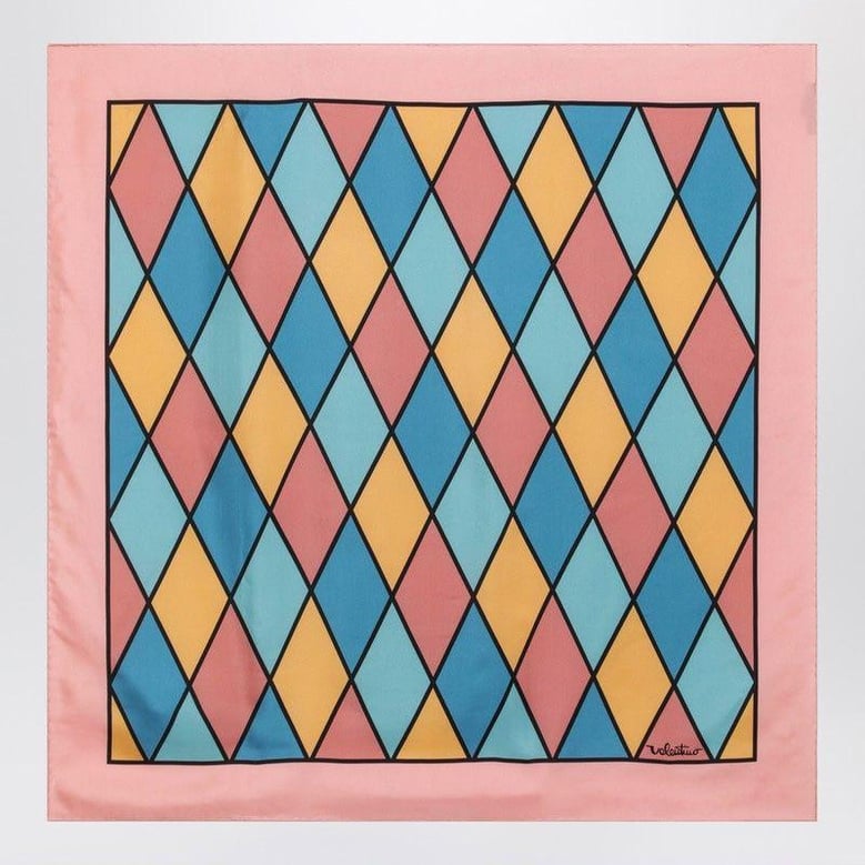 silk scarf with colorful diamond pattern by Selfnex