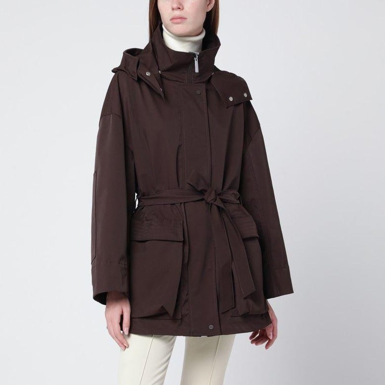 short laminar coffeecolored parka by Selfnex