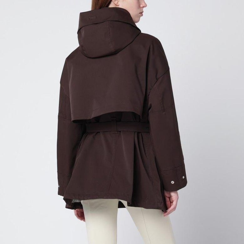 short laminar coffeecolored parka by Selfnex
