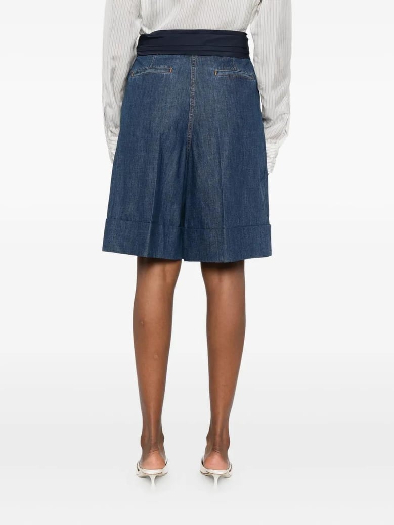 denim bermuda shorts with oversized bow by Selfnex