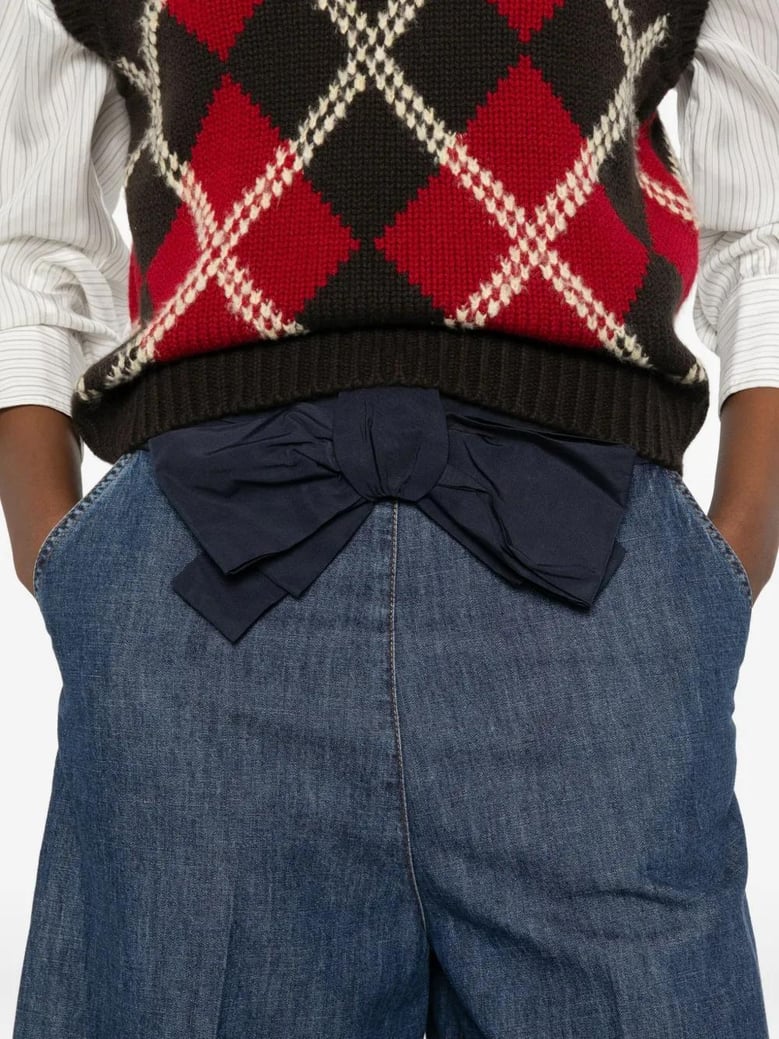 denim bermuda shorts with oversized bow by Selfnex