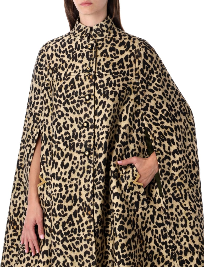 animalprint wool cape by Selfnex