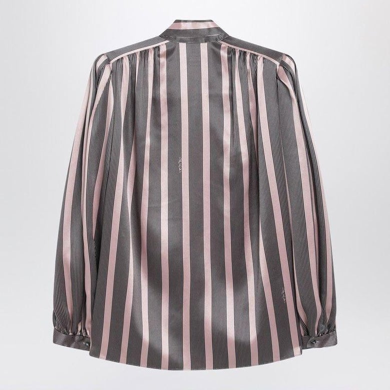 striped crepe de chine shirt by Selfnex
