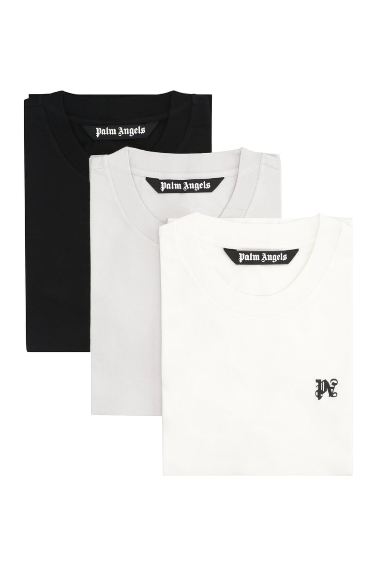 set of three crew-neck t-shirts in cotton by Selfnex