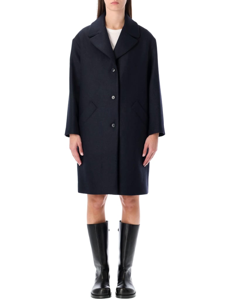 a p c ninon navy wool coat by Selfnex