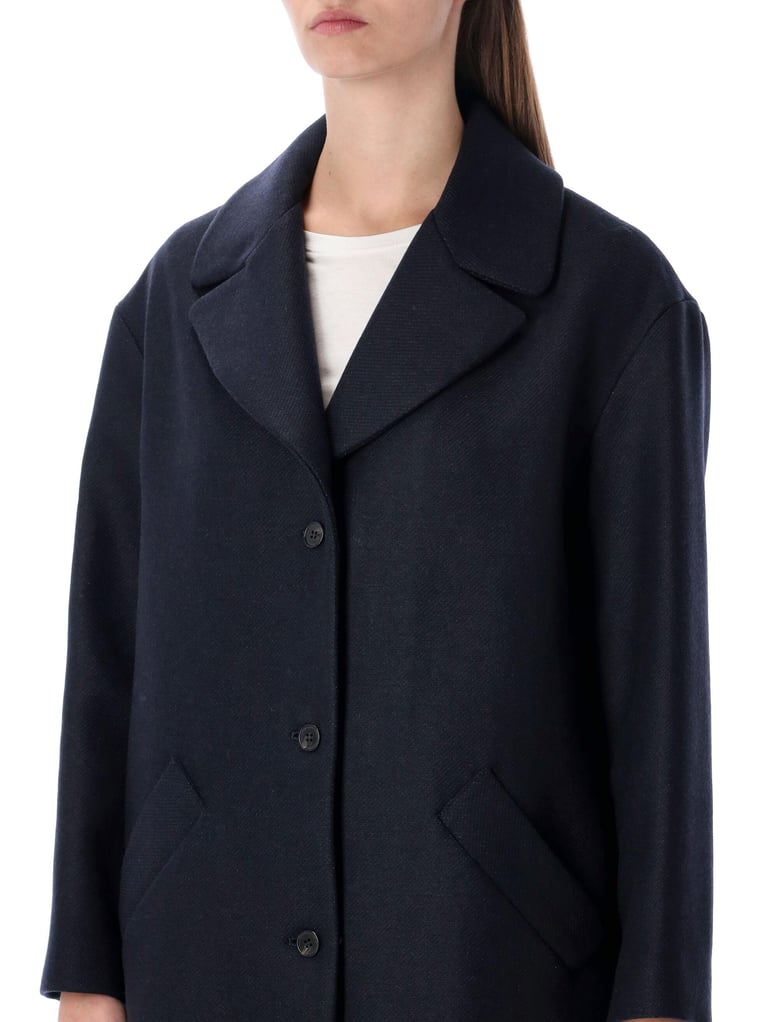a p c ninon navy wool coat by Selfnex