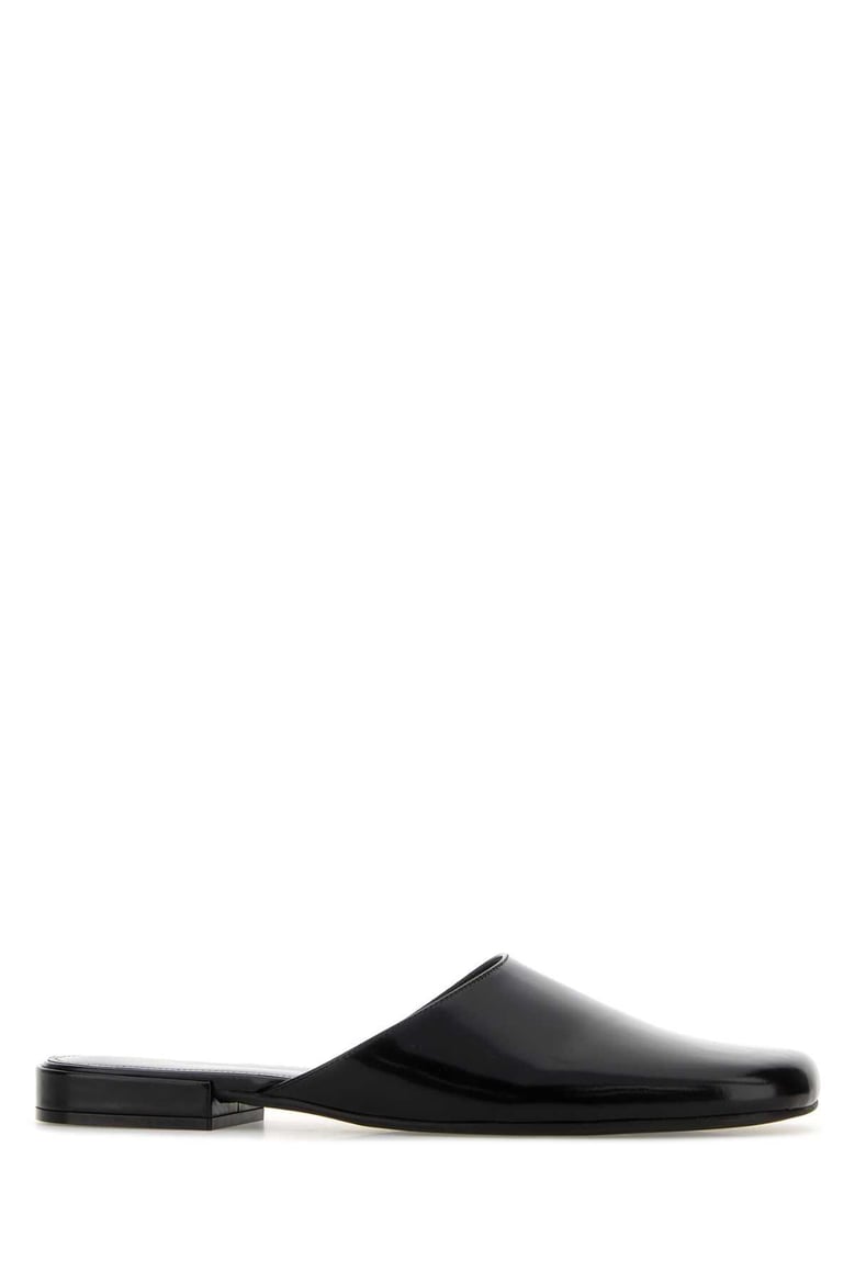 black leather penelope slippers by Selfnex