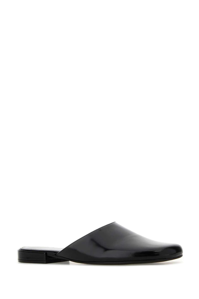 black leather penelope slippers by Selfnex