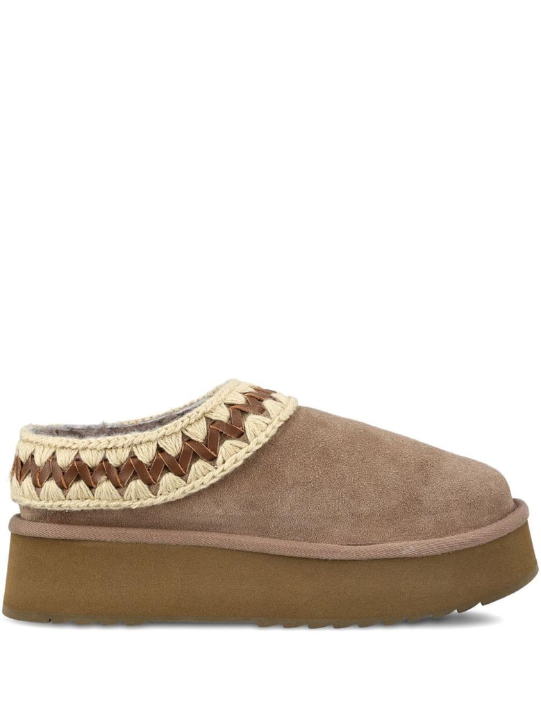 platform clog suede slippers by Selfnex