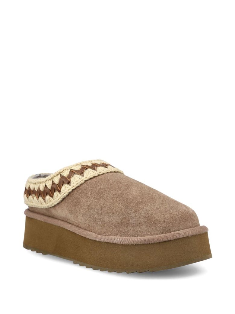 platform clog suede slippers by Selfnex