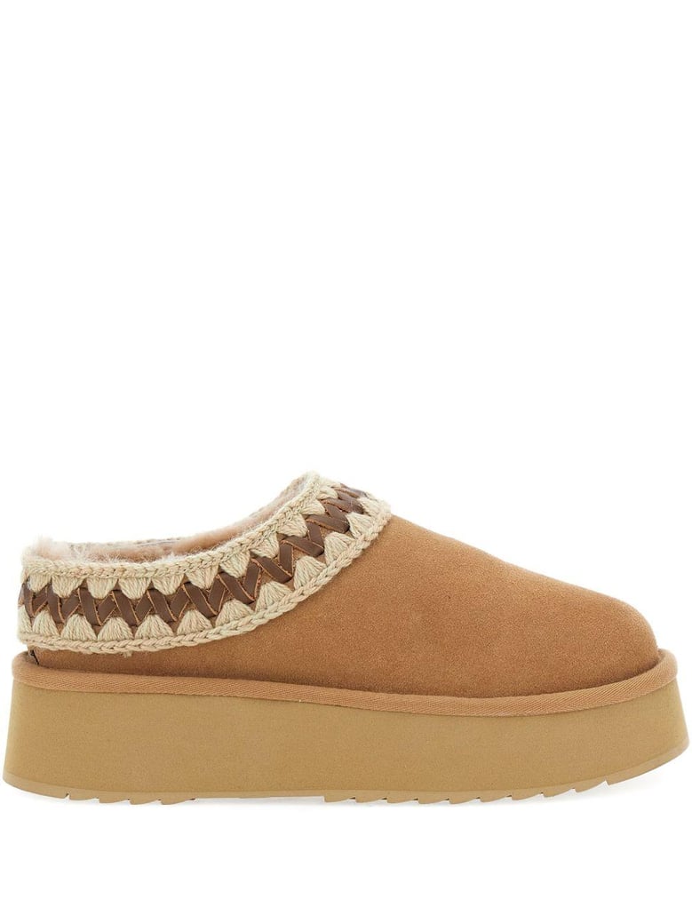 platform clog suede slippers by Selfnex