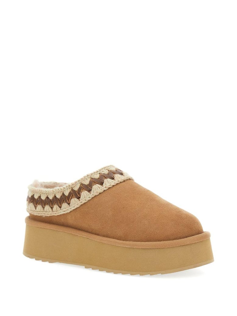 platform clog suede slippers by Selfnex