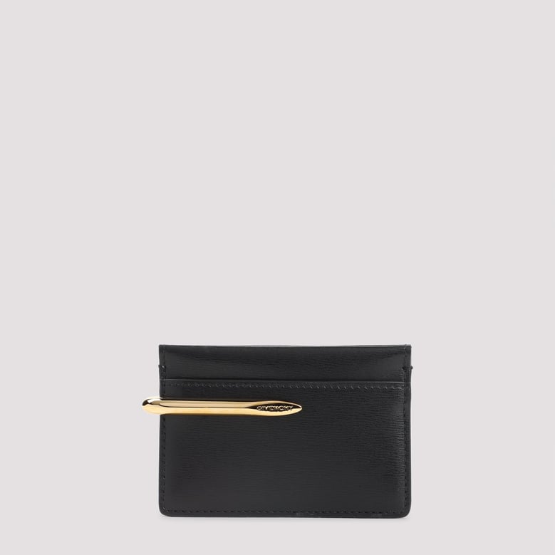 black pinch calf leather credit card case by Selfnex