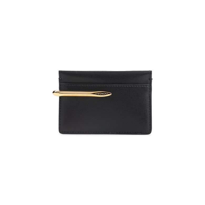 black pinch calf leather credit card case by Selfnex