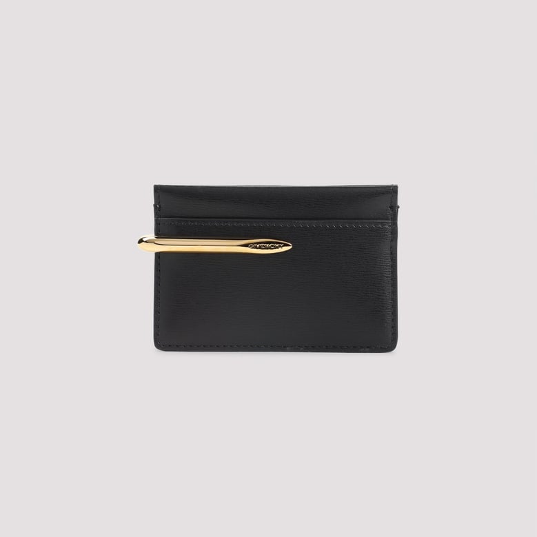 black pinch calf leather credit card case by Selfnex