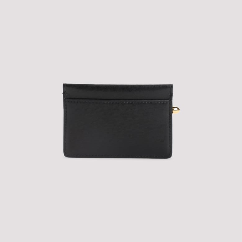 black pinch calf leather credit card case by Selfnex