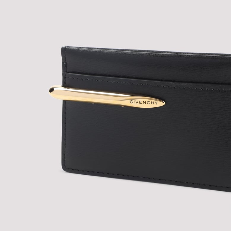 black pinch calf leather credit card case by Selfnex