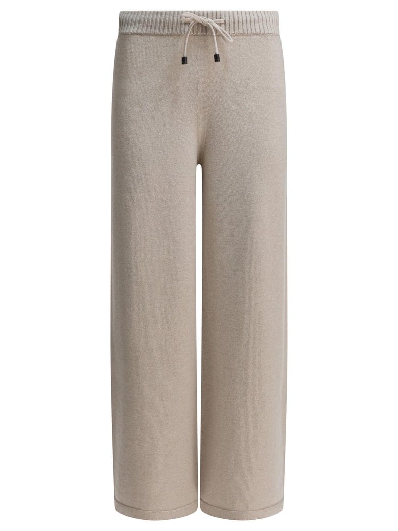 beige cashmere trousers by Selfnex