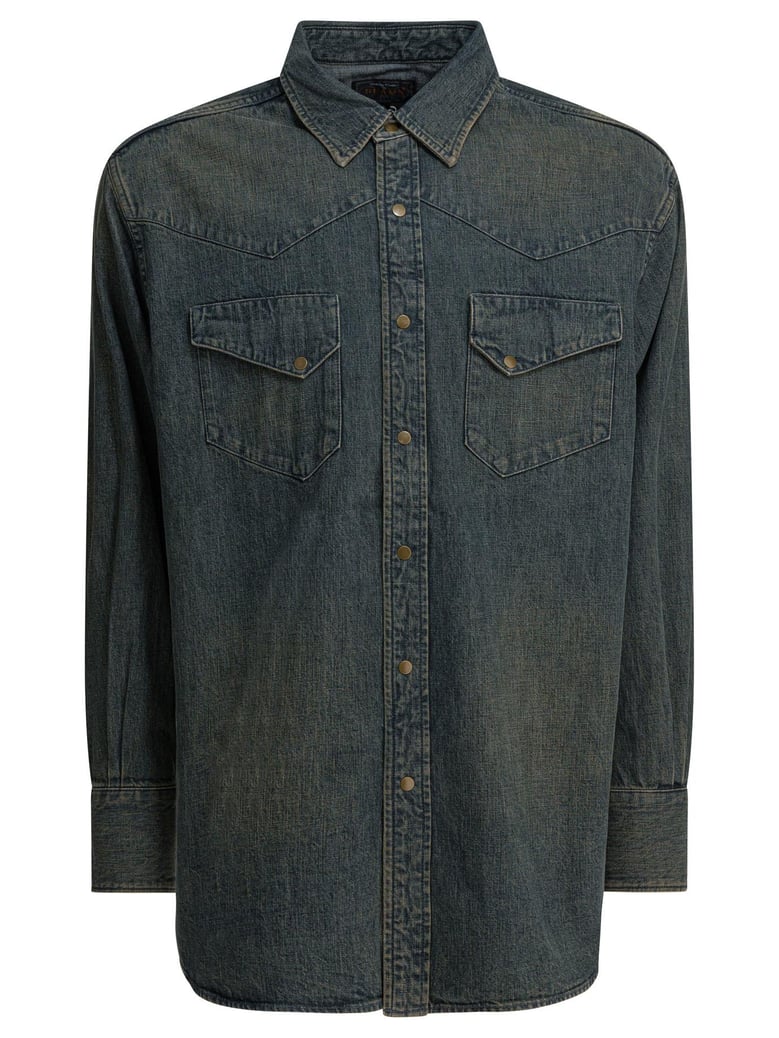 blue cotton shirt by Selfnex