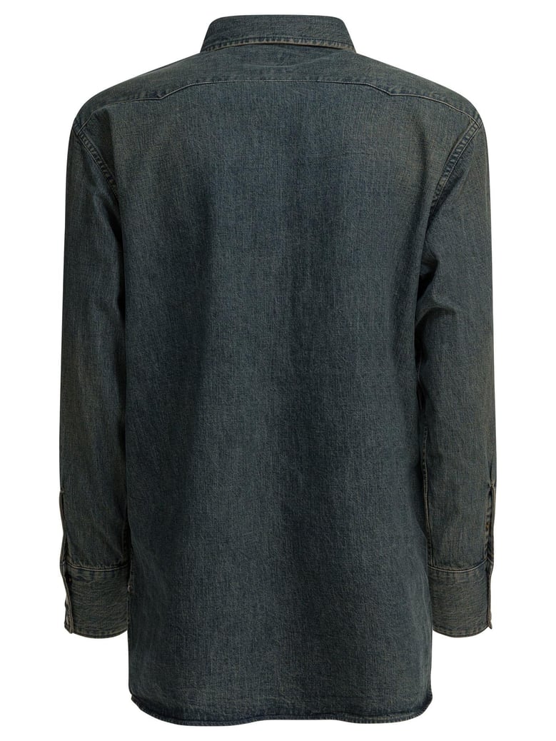 blue cotton shirt by Selfnex