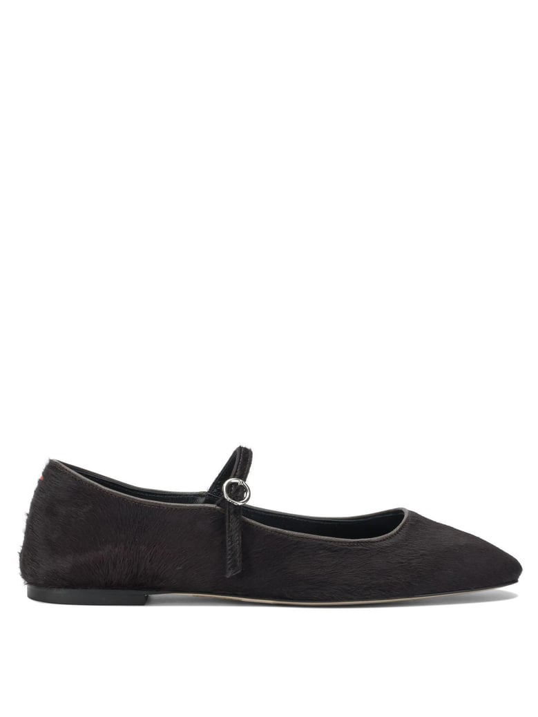brown ponyhair ballerinas by Selfnex