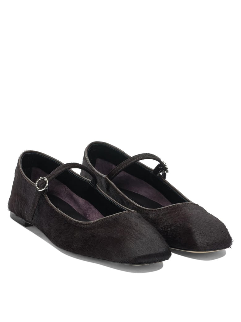 brown ponyhair ballerinas by Selfnex