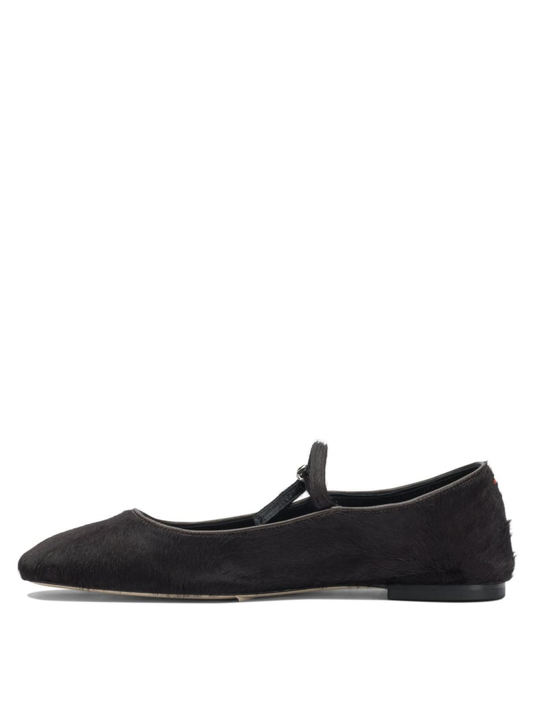 brown ponyhair ballerinas by Selfnex