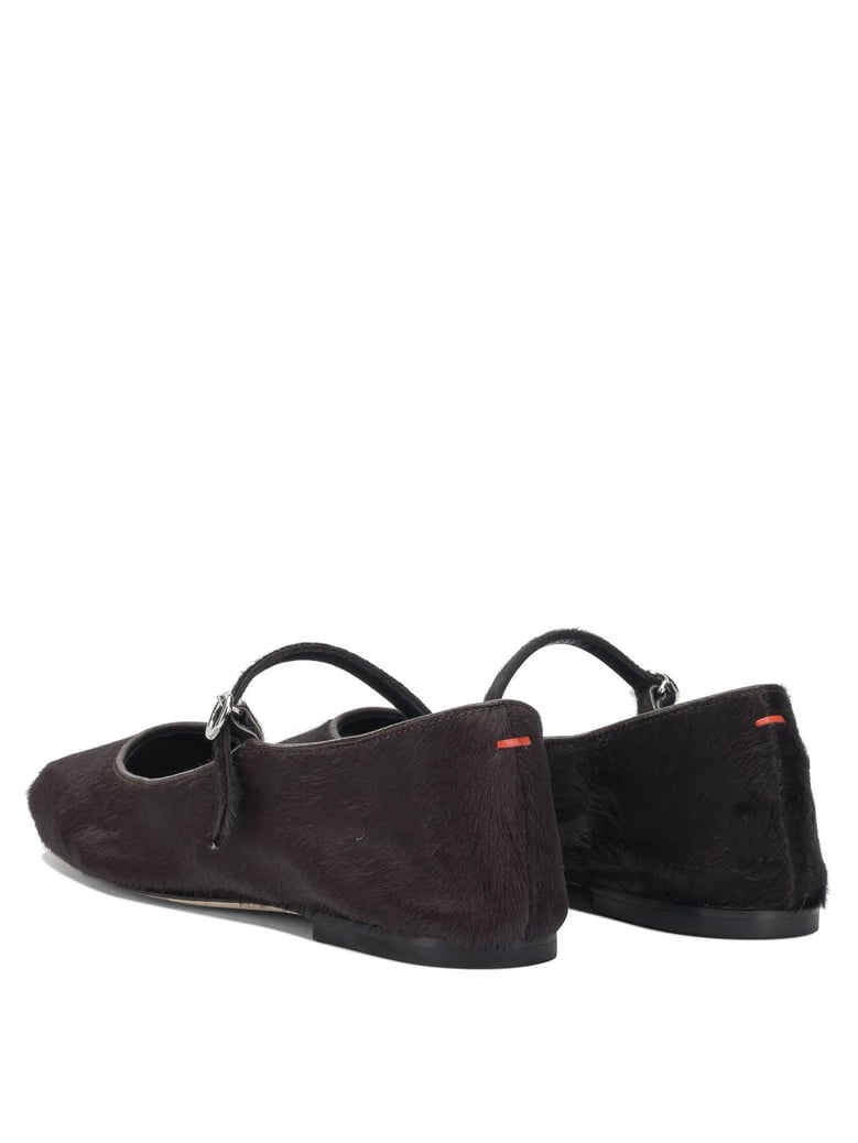 brown ponyhair ballerinas by Selfnex