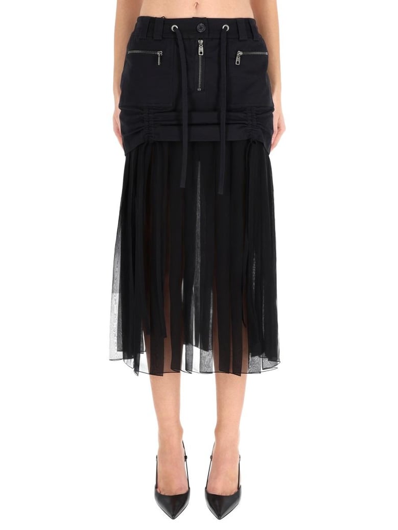 black silk cotton skirt by Selfnex