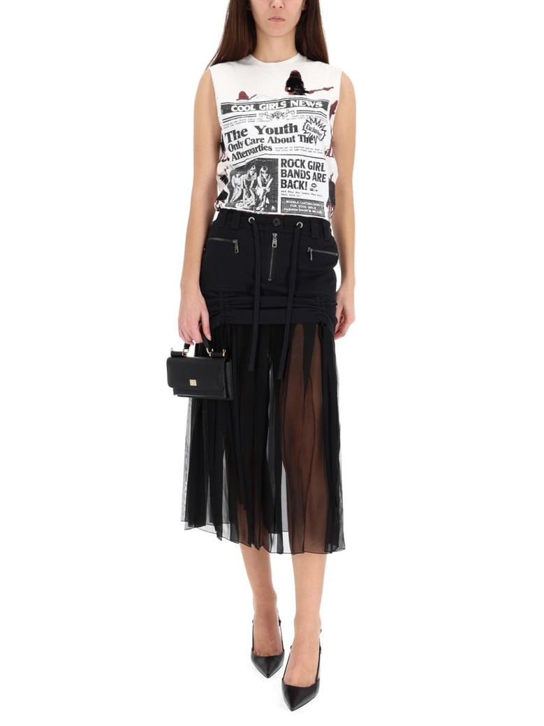 black silk cotton skirt by Selfnex