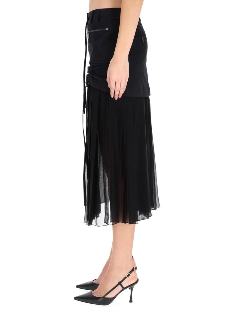 black silk cotton skirt by Selfnex