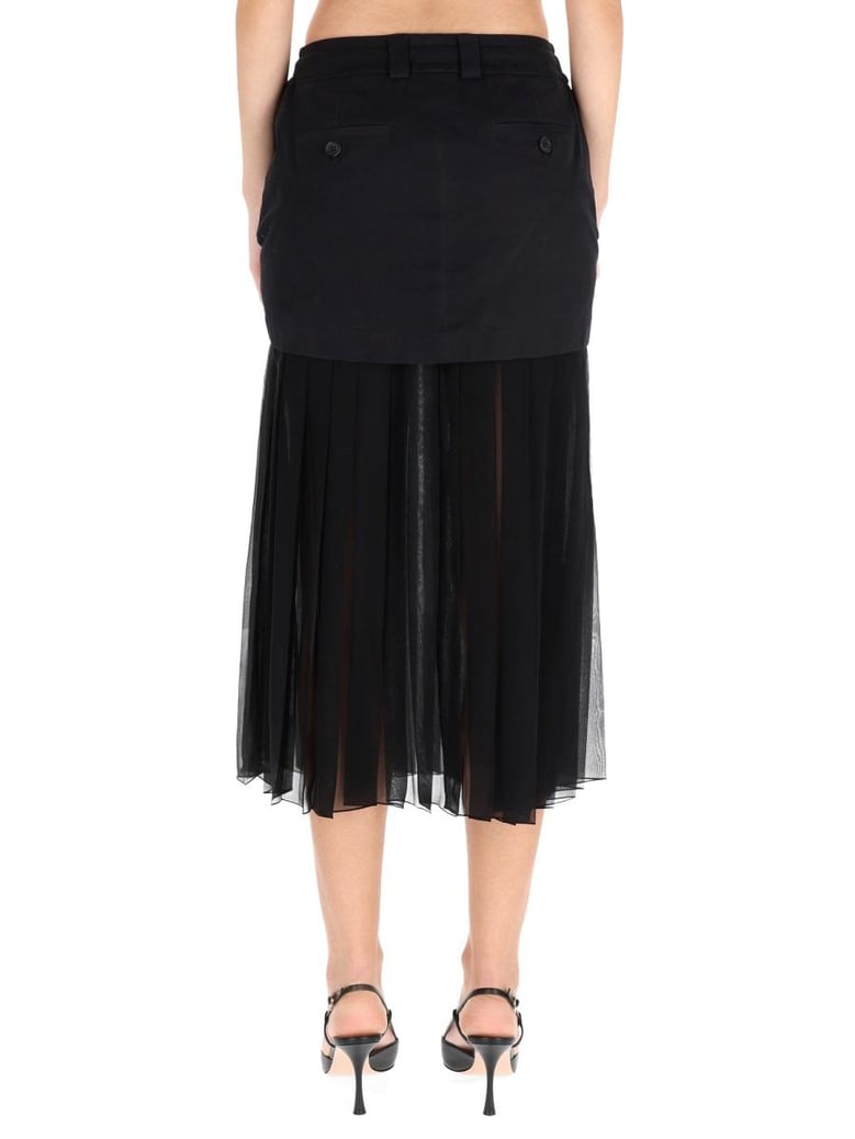 black silk cotton skirt by Selfnex