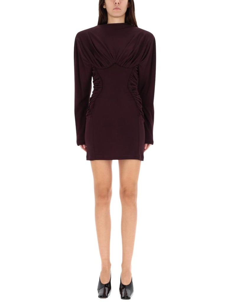 pleated mini dress by Selfnex