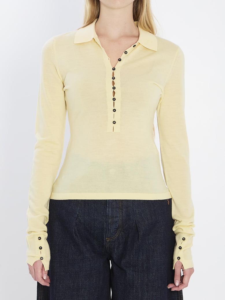 yellow merino wool sweater by Selfnex