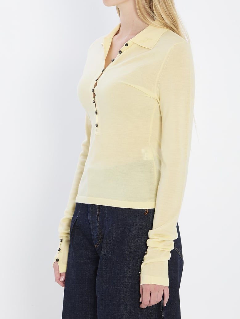 yellow merino wool sweater by Selfnex