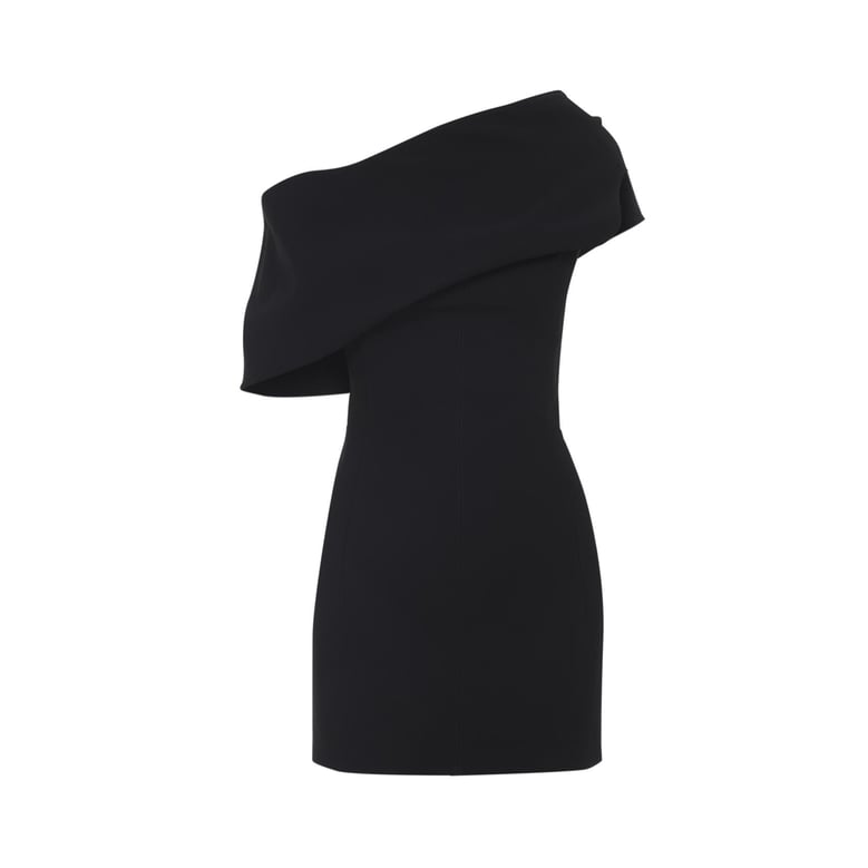 black polyester viscose dress by Selfnex