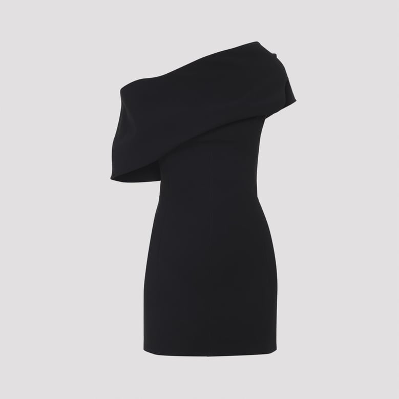 black polyester viscose dress by Selfnex